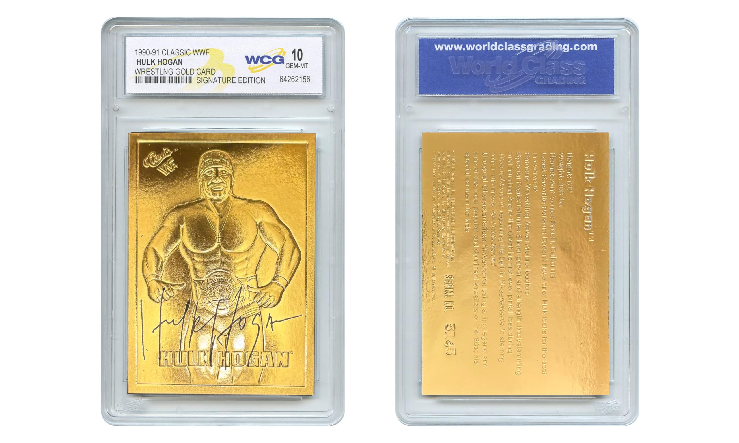 Amazon.com: 1990-91 Classic Hulk Hogan Wrestling Gold Card